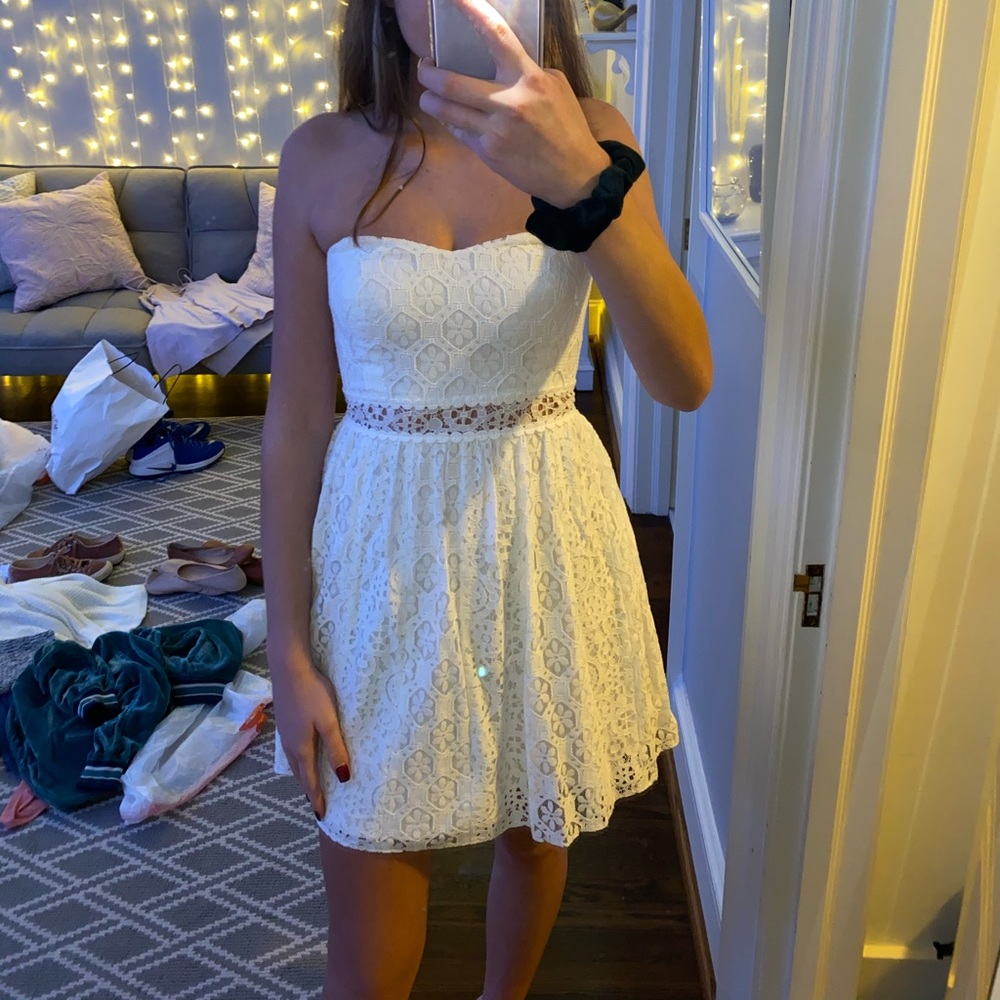 Strapless White Lilly Pulitzer Mini Dress